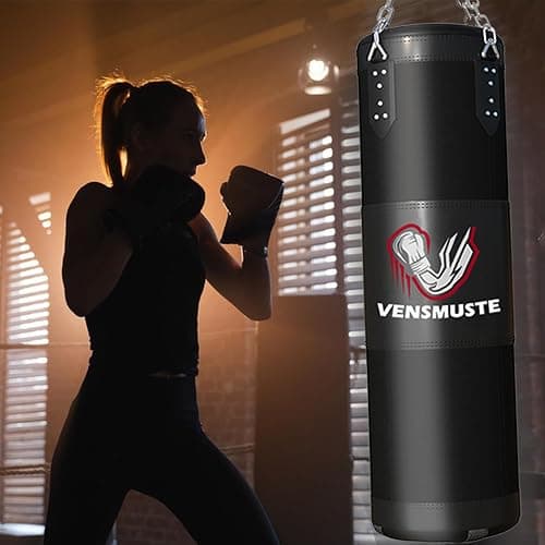 Vensmuste Punching Bag for Adults, 4FT Oxford Heavy Boxing Bag Set, Punching Bag with 12OZ Boxing Gloves, Chains, Hand Wraps, etc. Suitable for MMA Karate Kickboxing Boxing - Unfilled thumbnail 7