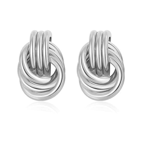 SHERLOVE Trendy Gold Plated Knot Earrings for Women Chunky Statement Drop Dangle Earrings Lightweight Hypoallergenic Fashion Accessories Gold Jewelry Gifts for Womens - Image 1