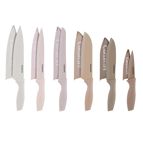 Cuisinart Advantage 12-Piece Kitchen Knife Set, Professional-Quality Nonstick Coated Stainless Steel Knives with Covers, Nonstick Color Coating for Easy Slicing, Ergonomic Handles, G1022-12P - Image 1