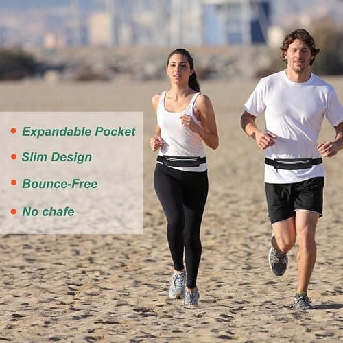 Slim Running Belt Fanny Pack for Men Women, Running Phone Holder Runners Pouch Waist Pack for Workout, Money Belt, Running Gear Accessories [Fits ALL Phones] thumbnail 8