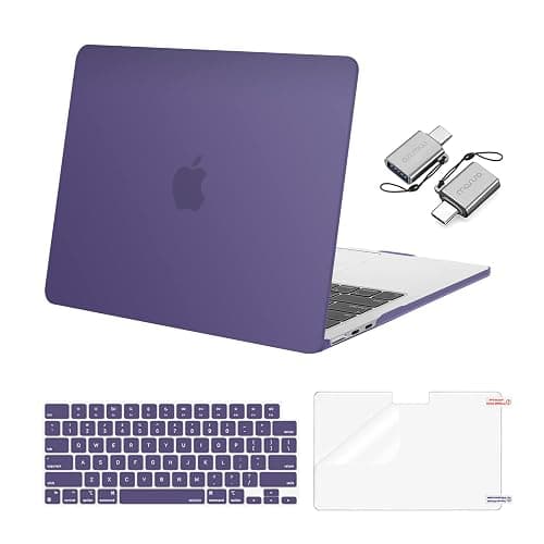 MOSISO Compatible with MacBook Air 13 inch Case 2025 2024 2023 2022 M4 A3240 M3 A3113 M2 A2681, Plastic Hard Shell&Keyboard Cover&Screen Film&Type C for MacBook Air 13.6 inch Case, Imperial Purple - Image 1