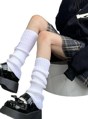 Retro Women 80s Adult Ribbed Knitted Leg Warmers Crochet Long Boot Socks Y2K Party Dance Sports Yoga thumbnail 2