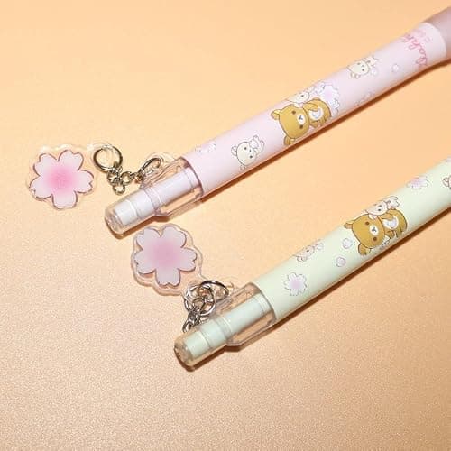 2pcs Cute Mechanical Pencil Press Pen 0.5/0.7mm Kawaii Sakura 2B Automatic Pencils Cartoon Bear Writing Tool Stationery Office School Office Supply Student Stationery Gift thumbnail 5