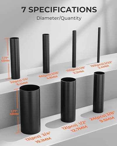 Eventronic 400 Pcs Heat Shrink Tubing Kit-3:1 Ratio Adhesive Lined,Marine Grade Shrink Wrap - Industrial Heat-Shrink Tubing - Black thumbnail 2