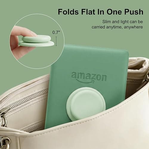 MOROCK Grip for Kindle with Kickstand and Magnetic Stand, Soft Silicone Magnetic Finger Grip for Kindle, iPhone and Smartphone, Cute Magnetic eReaders Holder, Matcha Green thumbnail 5