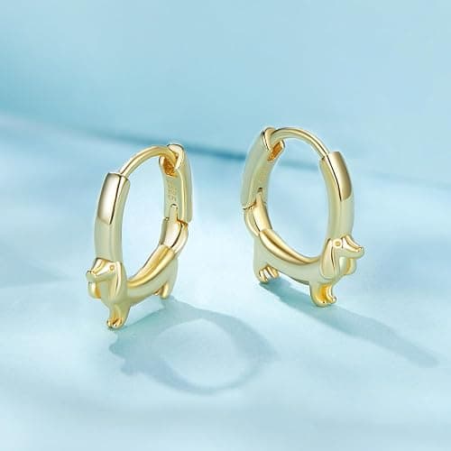 MUNDELL 925 Sterling Silver Dachshund Turtle Hoop Earrings for Women Green Zircon Eyes Snake Ear Buckles Statement Fine Jewelry thumbnail 4