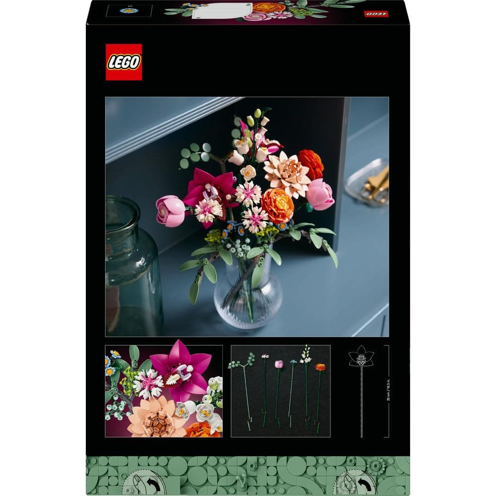 LEGO Botanicals Pretty Pink Flower Bouquet Craft Kit for Adults, Model Building Set with Artificial Flowers incl. Roses & Daisies, Office or Home Decor Treat for Women & Men 10342 thumbnail 4