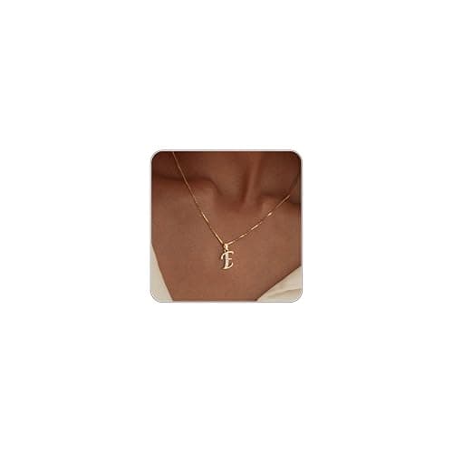 Fglqfam Initial Necklace for Women, 14K Gold Silver Plated Box Chain Letter Pendant, Trendy Name Necklace, Dainty Personalized Charm Jewelry Gift for Her - Image 1