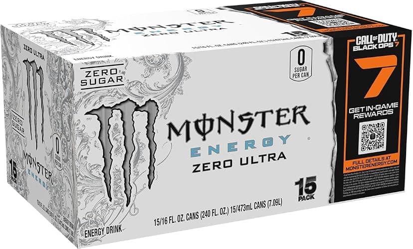 Monster Energy Zero Ultra, Sugar Free Energy Drink, 16 Ounce (Pack of 15) thumbnail 2