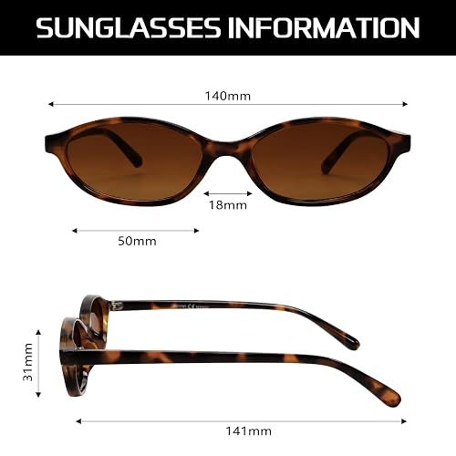 GUVIVI Retro Oval Sunglasses for Women 90s Cat Eye Shades UV protection | 2026 Chic Sunnies Y2K Lightweight Trendy Narrow Sun Glasses Vacation Travel Beach Outfits Must Haves thumbnail 4