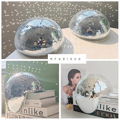 Melted Disco Ball Decor,Handmade Reflective Mirror Ball,Aesthetic Shelf Decor for Bedroom, Office, Living Room,Unique Sparkling Disco Sculpture Modern Home Decor,Silver thumbnail 5