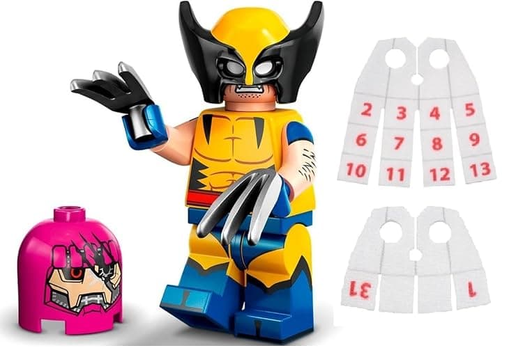 LEGO Marvel Series 2 Minifigure: Wolverine Minifigure Calendar Man Capes - Superheroes 71039 - Image 1