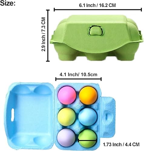 Half Dozen Egg Cartons 24 Pack, Colorful Blank Natural Pulp Egg Holder 6 Count for Chicken Eggs Reusable, Easter Color Storage Box for Holds Up to Six Container Basket Cardboard Paper, 24 Labels thumbnail 3