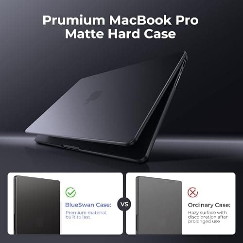 BlueSwan for MacBook Pro 16 inch Case 2025 M4 M3 M2 M1 Pro/Max 2024-2021, Compatible A3403 A3186 A2991 A2780 A2485, Matte Hard Shell Protective Cover, Space Black Clear thumbnail 8