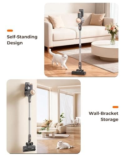 UML0 N8 Cordless Vacuum Cleaner,Lightweight Stick Vacuum with Powerful Suction,2200mAh Battery,40 Mins Runtime,Self-Standing,Rechargeable Vacuum Cleaners for Home Hardwood Floor Carpet Pet Hair thumbnail 7