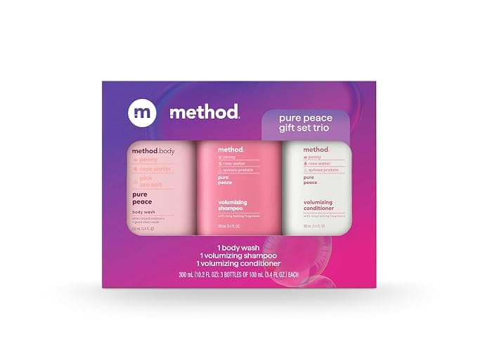 Method Body Wash and Hair Care Gift Set, Pure Peace, 3.4 oz Travel Size Bottles - Image 1