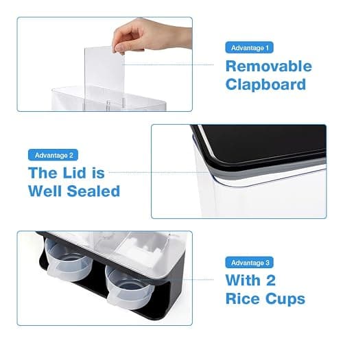 Conworld Laundry Detergent Dispenser, Wall-Mounted Scent Booster Beads Dispenser for Laundry Organizer, Laundry Beads Container, Rice Dispenser, Black thumbnail 7
