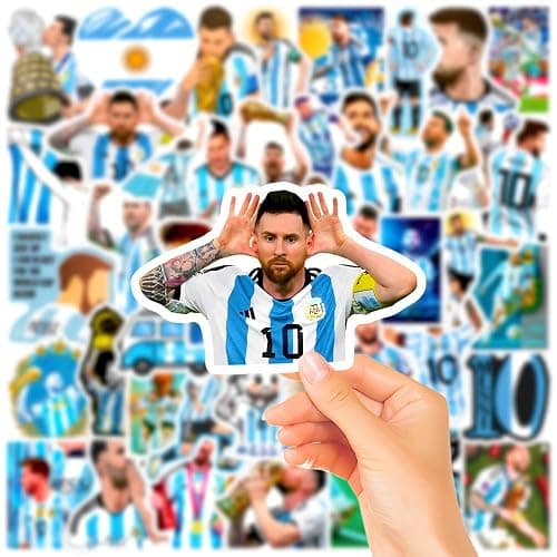 50PCS Soccer Player Messi Sticker for Fans, Vinyl Waterproof Laptop Water Bottle Stickers for Aldults Boys Girls Teens Cool Soccer Sport thumbnail 5