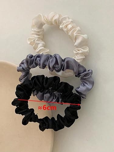 6pcs Elegant French satin headband versatile basic hair rope hair accessory rubber band thumbnail 6
