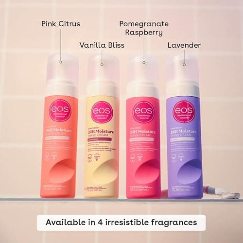 eos Shea Better Shaving Cream for Women, Vanilla Bliss, Shave Cream, Skin Care and Lotion & Shea Better Shaving Cream for Women, Pomegranate Raspberry, 24HR Hydration, 207ml thumbnail 4