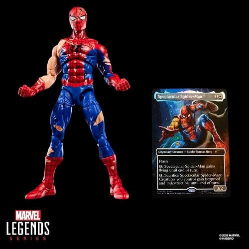 Marvel Legends Series Magic: The Gathering Battle-Damaged Spider-Man, 6-Inch Action Figure Toy & Exclusive Foil Collectible Card Game Trading Card thumbnail 10