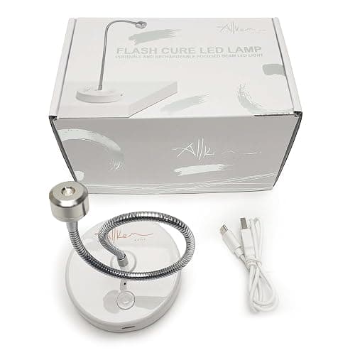 ALLKEM Flash Cure UV Nail Lamp – Gooseneck Gel Nail Light – Cordless Rechargeable LED Curing Lamp for Home & Salon Use – Silver, 3W thumbnail 5