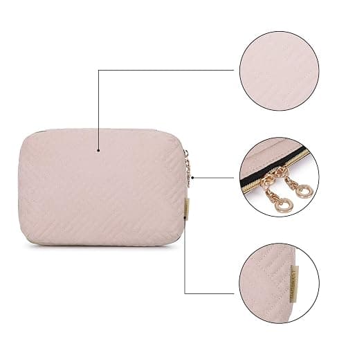 BAGSMART Large Electronics Organizer Travel Case, Travel Essentials, Cord Organizer Travel Cable Organizer Bag, Travel Accessories for Women, Pink - A-Pink thumbnail 5