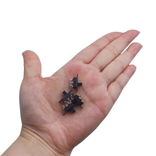 EGSCST 150PCS Micro Mini Slide Switch SPDT 1p2t Toggle Switches 2 Position 3 Pin On-Off Dip Vertical Panel Mount High Knob for Arduino PCB Breadboard and Electronic Project - SS12F15 5mm DC 50V 0.5A thumbnail 5
