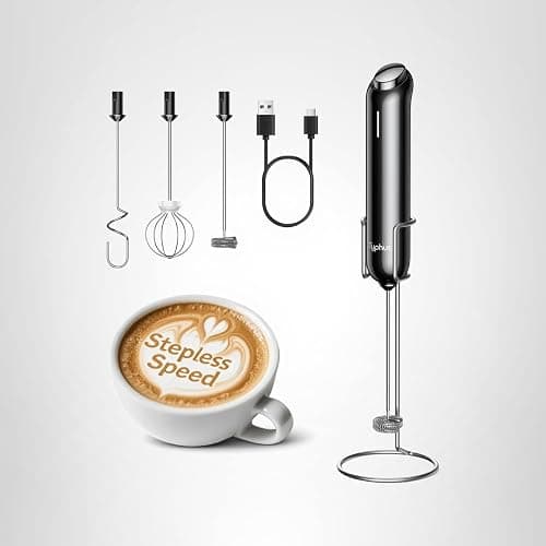 InstaWhisk Milk Frother with Variable Speed, Rechargeable Coffee Frother Wand with Detachable Double Whisk, Drink Mixer Handheld Electric Stirrer for Latte, Cappuccino, Matcha, Almond Milk, Protein thumbnail 10