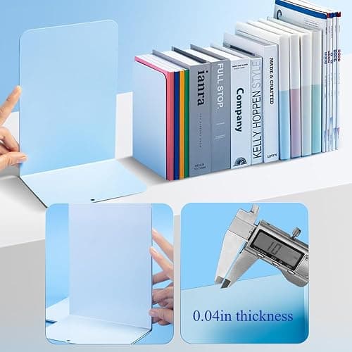Blue Large Metal Bookends for Shelves thumbnail 7
