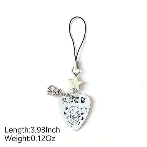 Hongmlqs Cute Phone Charm Y2k Kawaii Guitar Pick Rock Dog Star Camera Phone Bag Strap Charms Keychain Funny Aesthetic Accessories thumbnail 6