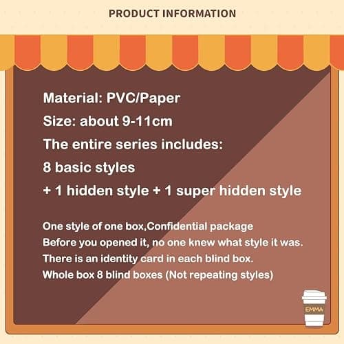 Emma Coffee Shop Series Blind Box Action Figures Mystery Box Cute Random Toys Birthday Gifts Christmas Collectible Toy for Desktop Ornaments,1PC thumbnail 4