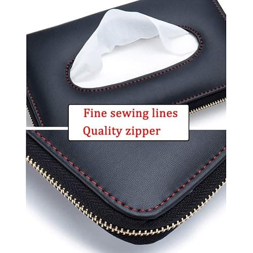 Car Tissue Holder, Car Visor Tissue Holder, Perfect Solid Color Auto Tissue Box, Tissue case Holder for car (Black) - Black thumbnail 3