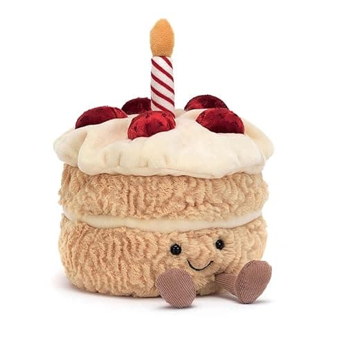 Jellycat Amuseables Birthday Cake Stuffed Toy, 6 inches | Dessert Plush | Birthday Gift - Image 1