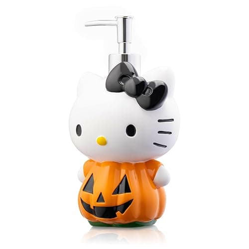 Jay Franco Hello Kitty Pumpkin Jack-O-Lantern Bathroom Décor Set - 2 Piece Autumn & Halloween Collection Includes Orange Lotion Pump & Soap Dish - Bathroom Accessories thumbnail 6