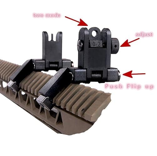 IORMAN Ultralight Flip Up Sight 45 Degree Offset Rapid Transition Front and Backup Rear Sight thumbnail 2