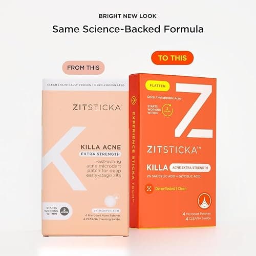 ZitSticka KILLA Extra Strength Patches for Face - Medical Grade Acne Patch - Fast Acting Advanced Microdart Patch for Early-Stage Zits - Starts Working Within 2 Hours - 4 Count thumbnail 6