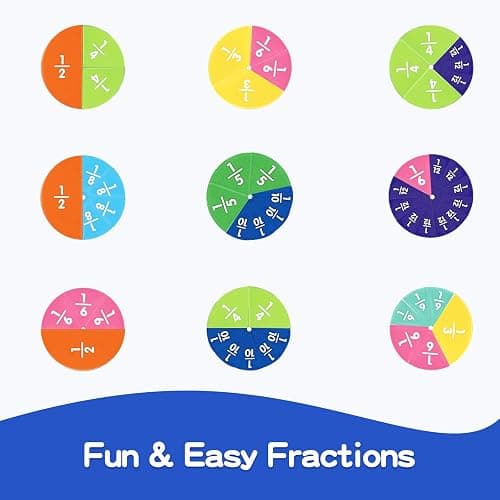 CABVIP Magnetic Fraction Puzzle Set, Fraction Tiles, Math Manipulatives | 120-Piece Fraction Tiles & Circles with Dry-Erase Card for Visual Hands-On Learning, Grades 1-5, Homeschool & Classroom thumbnail 5
