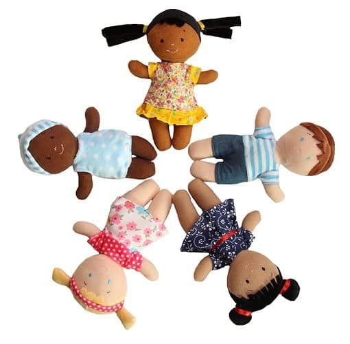 Snuggle Stuffs Basket of Buddies Multicultural Plush Dolls | Diversity & Inclusion Toys for Toddlers | Soft 8 Inch Ethnic Friends for Preschool Classroom, Daycare or Home | Set of 5 thumbnail 5