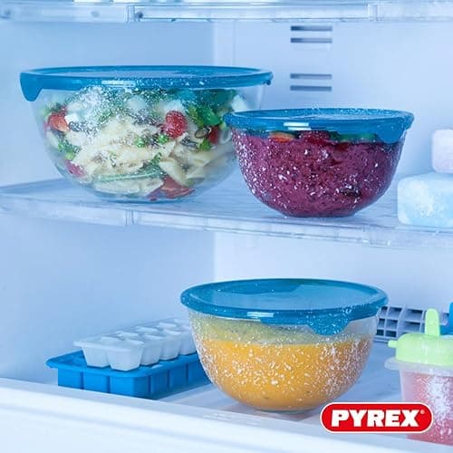 Pyrex – 8023509 – 3 Pieces; Glass Mixing Bowls/Salad Bowl – 0.5 L; 1 L; 2 L – Borosilicate Glass – Heavy Duty – Made in France thumbnail 5