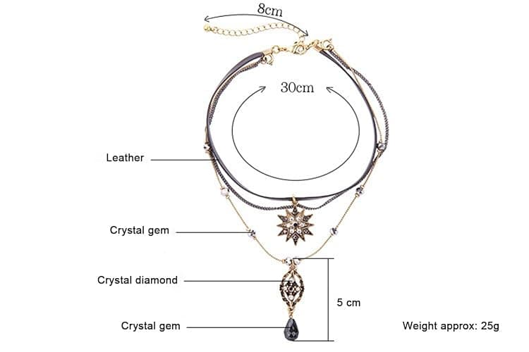 AILUOR Multilayer Necklace, Vintage Star Choker Chain Leather Pendant Layer for Women Jewelry thumbnail 6