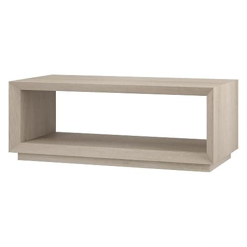 Henn&Hart 48" Rectangular Coffee Table with Open Storage Shelf for Living Room, Family Room, or Office, Alder White thumbnail 7
