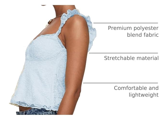 Women Y2k Lace Trim Tank Tops Teen Girl Fairycore Sleeveless Solid Going Out Streetwear Summer Crop Camisole thumbnail 6
