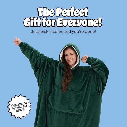 THE COMFY Original | Sherpa Lined Microfiber Fleece Wearable Blanket, Oversized Design with Hood and Pocket from Shark Tank thumbnail 8