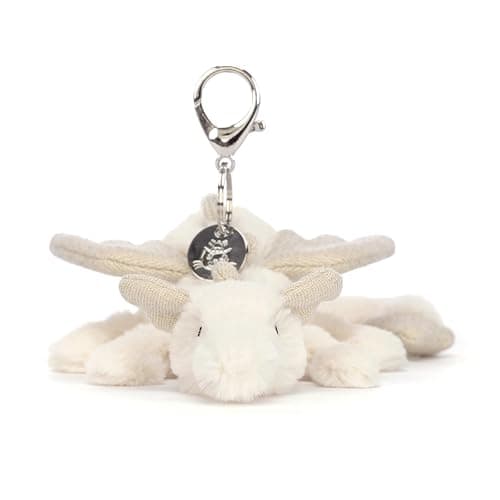 Jellycat Snow Dragon Plush Bag Charm, 4.5 Inches | Mythical Plush Keychain | Great Gift Idea thumbnail 5
