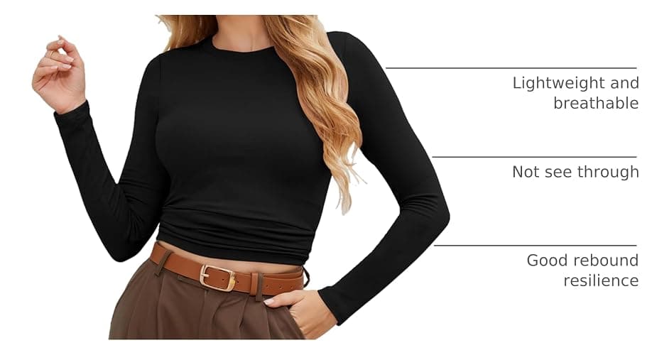 CE' CERDR 3/5 Pack Womens Long Sleeve Shirts Crew Neck Basic Tees Fitted Undershirts Compression Workout Underscrubs Tops thumbnail 4