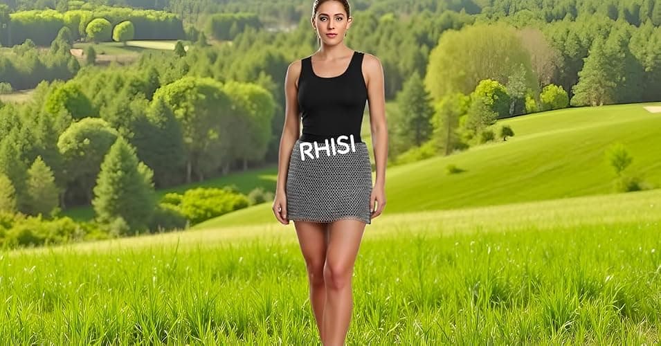 RHISI Handmade Aluminum Chainmail Skirt – Lightweight Anodized Metallic Skirt for Women – Rave, Festival, Costume & LARP Wear thumbnail 6