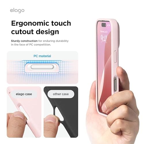 elago Compatible with iPhone 16 Case, Premium Liquid Silicone Case, Full Body Protective Cover, Shockproof, Slim Phone Case, Anti-Scratch Soft Microfiber Lining, 6.1 inch (Lovely Pink) thumbnail 7