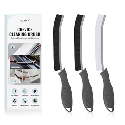 SXhyf Cleaning Brush - Hard Bristle Crevice Cleaning Brush, Multifunctional Gap Scrub Brush, Home Essentials, Bathroom Cleaner Tools for Household Use, Kitchen, Window, Faucets, Toilet, Grout, Car - Gray - 3 - Image 1