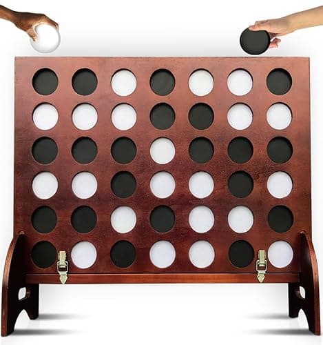 Swooc Games - Giant Four in a Row (All Weather) with Carrying Case & 60% Quieter Design - Giant Connect Game Outdoor for Adults and Family - 4 in a Row Life Size Yard Games for Kids and Adults - Image 1
